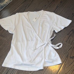NWT - ★GAP Best Selling SoftSpun Flutter Sleeve Wrap Top - Small